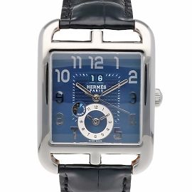 Hermès Cape Cod GMT Armbanduhr Silber