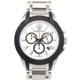 Reloj cronógrafo de acero inoxidable para hombre Versace Plata