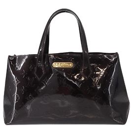 Louis Vuitton Wilshire Handbag Monogram Vernis PM Dark red