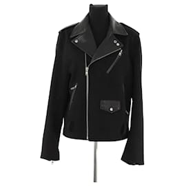 Sandro Schwarze Lederjacke Schwarz