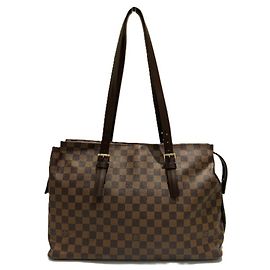 Borsa a Spalla Louis Vuitton Damier Chelsea N51119 Marrone Damier ebene