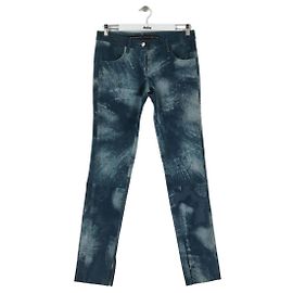 Barbara Bui Blaue Leder-Slim-Hose Blau