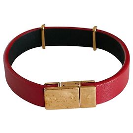 Yves Saint Laurent Pulseira de metal com logotipo YSL Opium de Saint Laurent Paris Vermelho