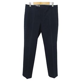 Jil Sander Stretch-Hosen mit Mittelfalte Blau Marineblau