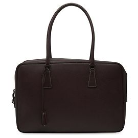 Prada Brown Cinghiale Bauletto Handbag Brown Dark brown