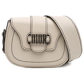 Bolsa de sela D Fence em couro branco mini da Dior Branco