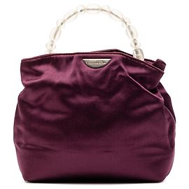 Bolsa de mão Dior Malice Mini de cetim roxa com pérolas Outro Roxo