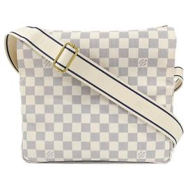 Louis Vuitton Damier Azur Naviglio Shoulder Bag Blue
