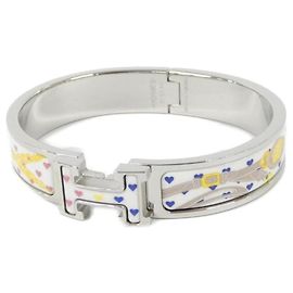 Pulseira Hermès BRIDE DE GALA LOVE Click Ash PM Prata