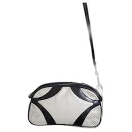 Prada Bowling Bag White and Black Leather White