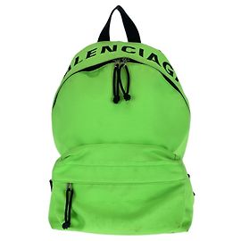 Zaino in tela verde chiaro e nero Balenciaga Nero Verde chiaro