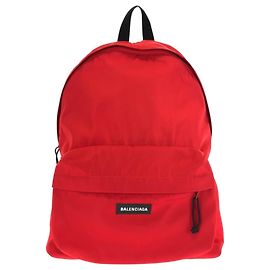Balenciaga Explorer Red and Black Canvas Backpack Black Red