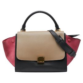 Céline Celine Trapeze Small Tricolor Handbag/Shoulder Bag Black Multiple colors