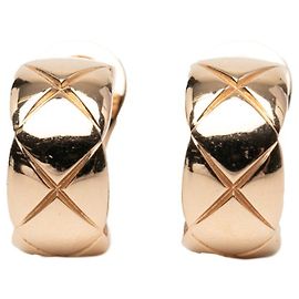 Boucles d'oreilles créoles en or beige 18K de la collection Coco Crush de Chanel Beige Doré