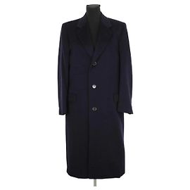 Lanvin Marineblauer Wollmantel Marineblau