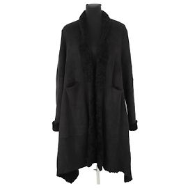 Swildens Black leather coat Black