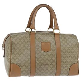 Céline Celine Vintage Macadam Boston bag Canvas Beige