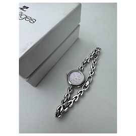Reloj de cuarzo vintage de acero plateado Courreges Paris Plata