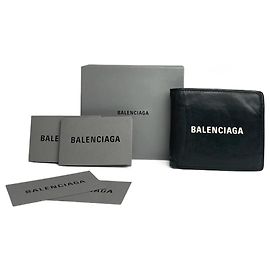 Vintage Balenciaga Flapable Leather Wallet Black Black