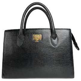 Vintage Courreges Leather Handbag Black Black
