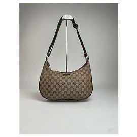 Bolsa croissant monograma multiway vintage Gucci bege marrom Bege
