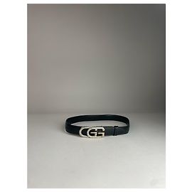 Vintage Gucci GG Ledergürtel schwarz Schwarz