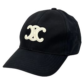 Céline Celine Triomphe Canvas Baseball Cap Black