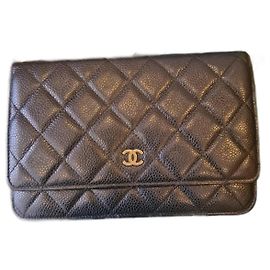 Cartera de cadena caviar de Chanel Negro