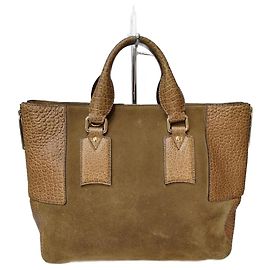 Bolsa Burberry Calaghan de couro e camurça camel Bege