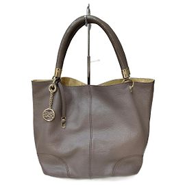 Bolso tipo cubo Lancel de cuero texturizado taupe Gris pardo