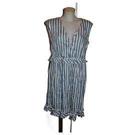 Vestido Love Moschino Blanco Turquesa Seda Algodón Blanco Turquesa
