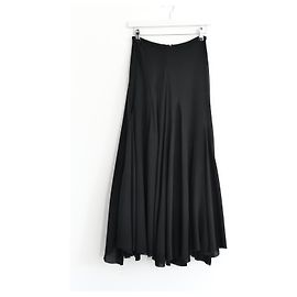 Falda maxi super acampanada de seda negra Haider Ackermann Negro