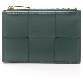 Bottega Veneta Cassette Zipper Wallet Green