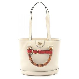 Bolso Tote Pequeño Gucci Diana de Bambú Blanco