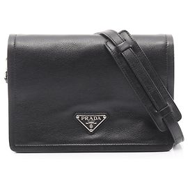 Borsa a Spalla Prada GLACE'CALF in Pelle Nera Nero