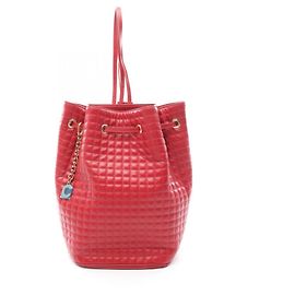Céline Mochila Pequeña Celine C Charm - Cuero Rojo Roja