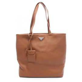 Prada Leather Tote Bag Brown