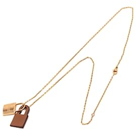 Hermès Gold Gold Plated Swift O Kelly Pendant Necklace Golden
