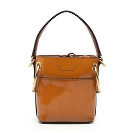 Mini borsa a secchiello in vernice Chloé Brown Marrone Caramello
