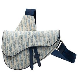 Bolsa transversal Dior em lona oblíqua Kasuri azul Azul
