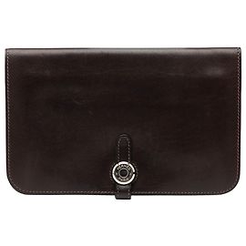 Hermès Brown Swift Dogon Duo Geldbörse GM Braun Dunkelbraun