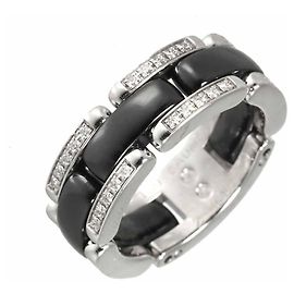 Chanel Ultra #50 Diamond Band Ring Black