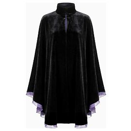 Armani-Cape, Ikonisches Samtmodell. Schwarz Lila