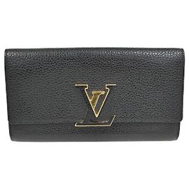 Capucines Lange Geldbörse aus Leder von Louis Vuitton Schwarz