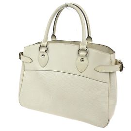 Sac Tote Passy en cuir Epi PM Louis Vuitton Écru