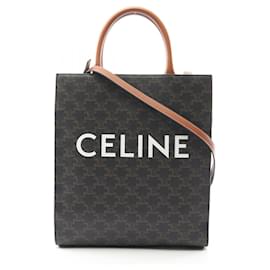 Céline Sac cabas vertical triomphe Celine petit Marron Noir