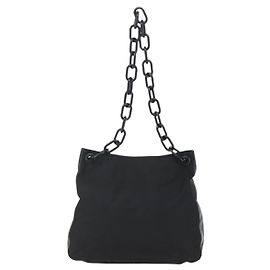 Prada Chain Shoulder Bag Tessuto Medium Black