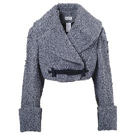 Alaïa Cropped Astrakhan Runway Jacket Grey Grey