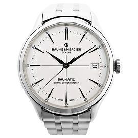 Relógio Baume & Mercier Clifton Vomatic M0A10505 6197815 SS AT com mostrador branco Branco
