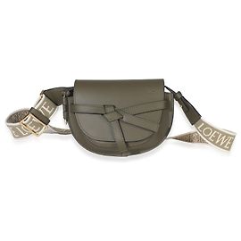 Bolsa Mini Gate Dual em couro de bezerro caqui Loewe Verde